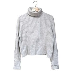 Sundance Beige Angora Blend Ribbed Turtle Neck Long Sleeve M Sweater MSRP $228